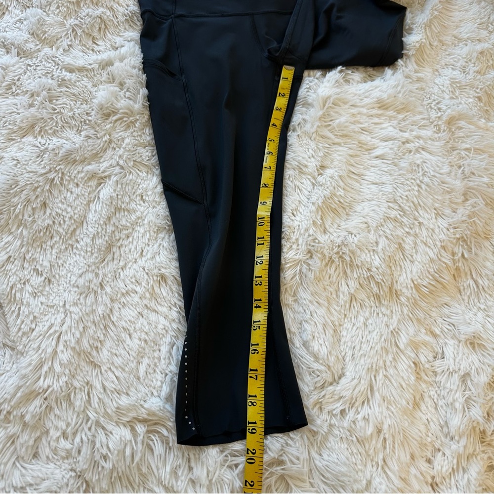 Lululemon Fast & Free Charcoal Gray Crop Leggings Size: 6 - Picture 3 of 6